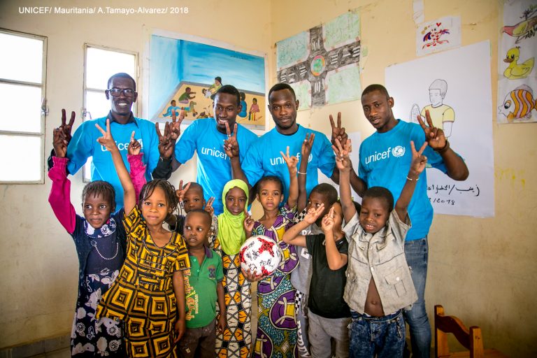 Mauritanie: l&rsquo;équipe nationale de football visite l&rsquo;UNICEF