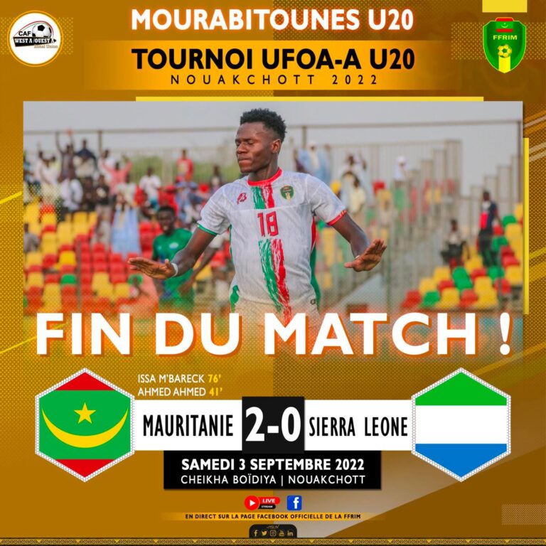 Tournoi UFOA U20 ans: La Mauritanie victorieuse face à la Sierra Leone